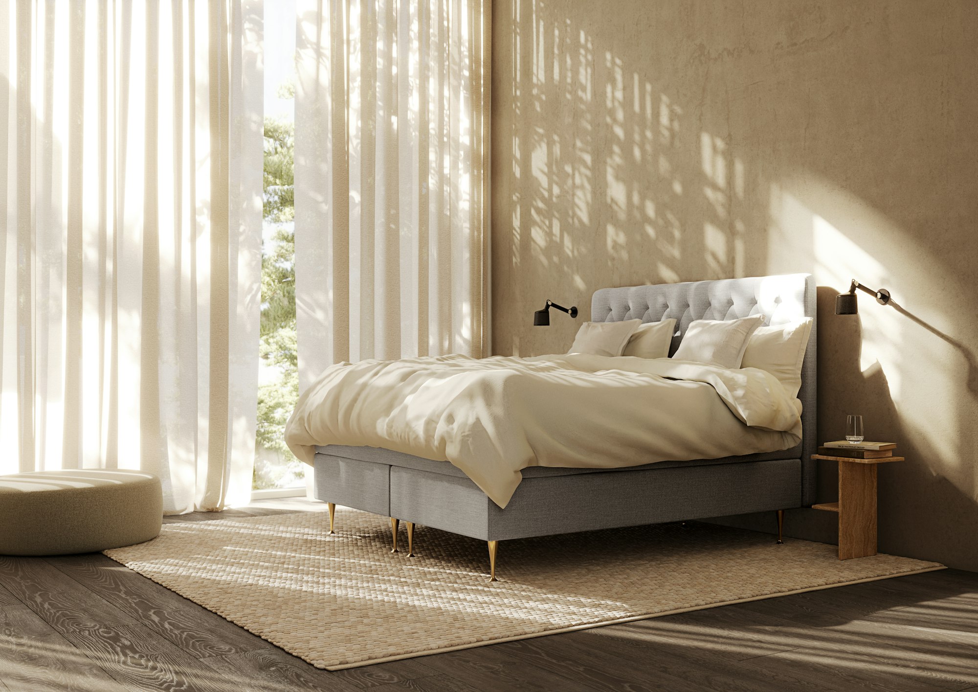 Hornavan continental 180x200 elegance 19cm oxid Elphine Light grey 1840 interior 02